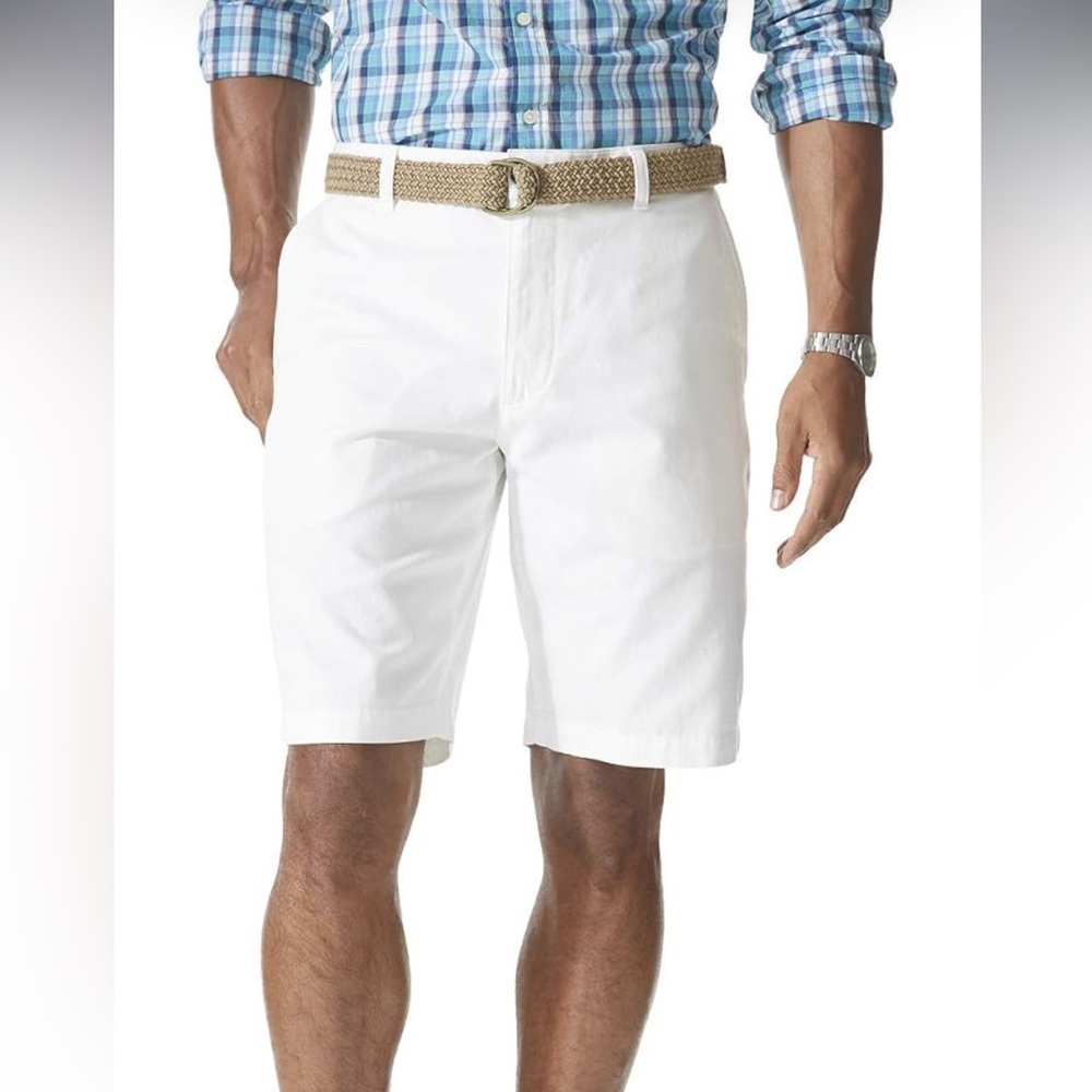 Dockers Men's White Flat Front Shorts